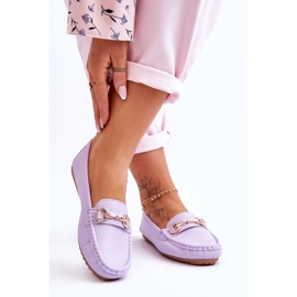 Klassische violette Verona-Leder-Loafer lila 2