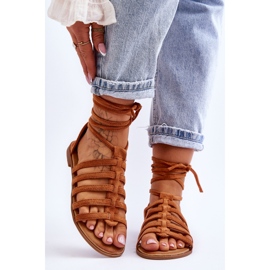 FC3 Römische Wildledersandalen für Damen von Camel Sempre braun 1