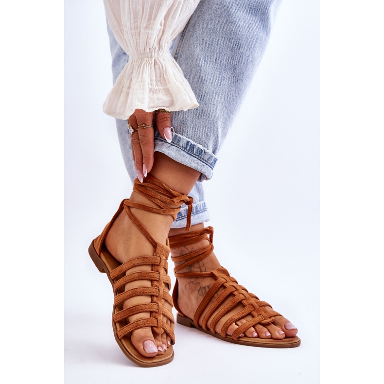 FC3 Römische Wildledersandalen für Damen von Camel Sempre braun 2