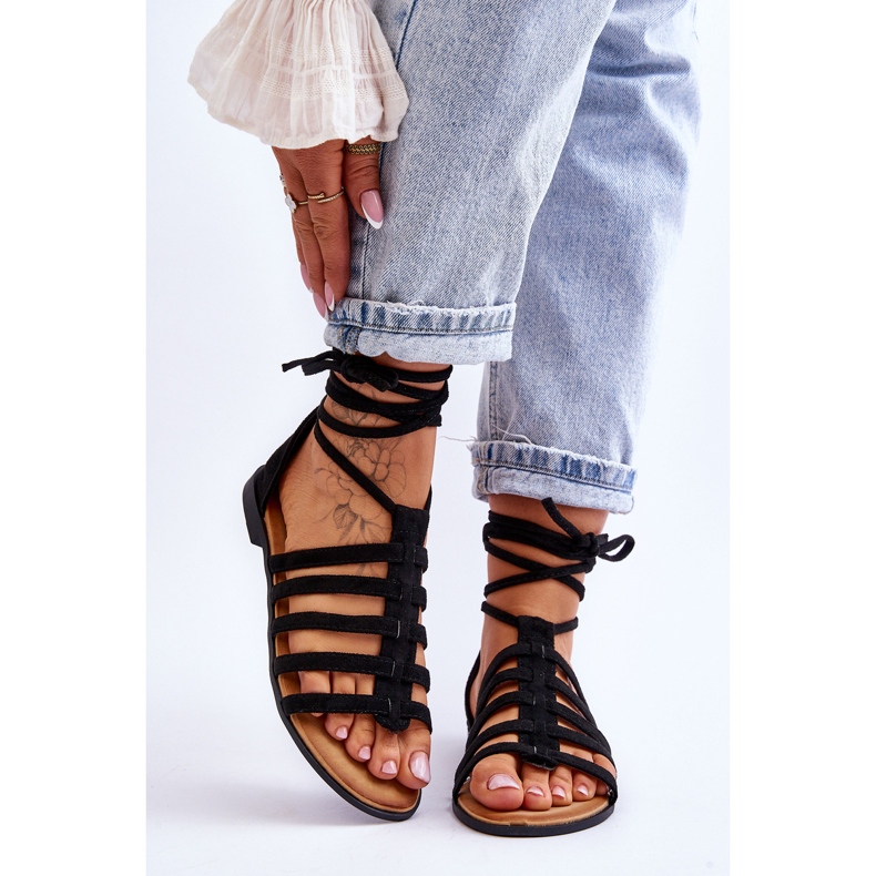 FC3 Damen-Römersandalen aus Wildleder in Schwarz von Semper 1