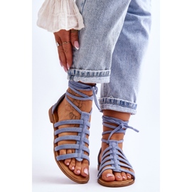 FC3 Römische Wildledersandalen für Damen, Blau, Semper 1