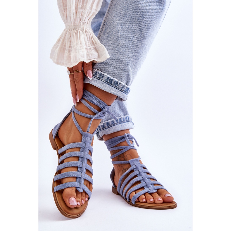 FC3 Römische Wildledersandalen für Damen, Blau, Semper 2