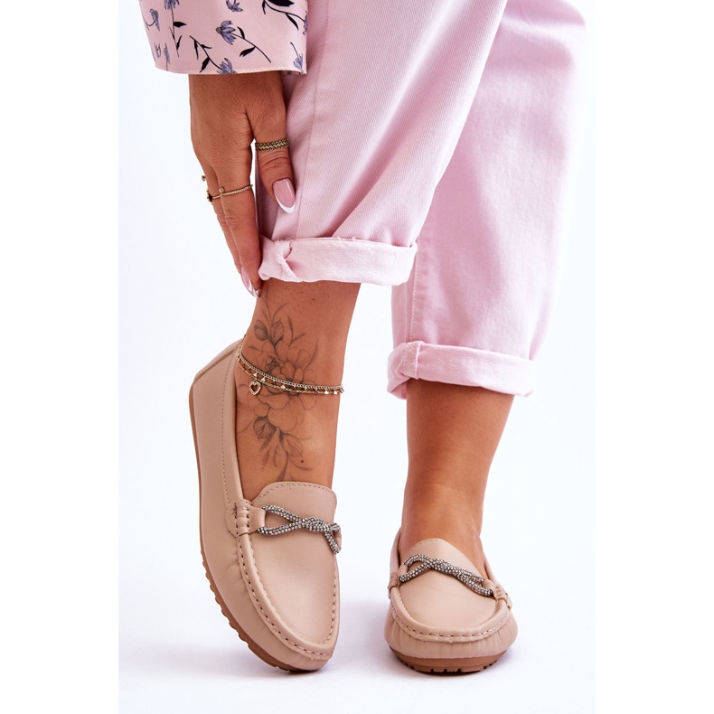 Damen-Slip-on-Loafer mit Glitzerverzierung Beige This Moment 1