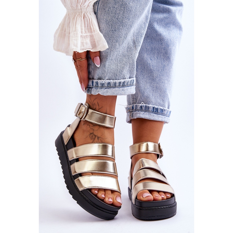 FM1 Sandalen auf einer riesigen Plattform, goldenes Lissabon 1