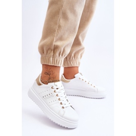 Damen-Sportschuhe Weiß und Gold Seien Sie der Erste! 2