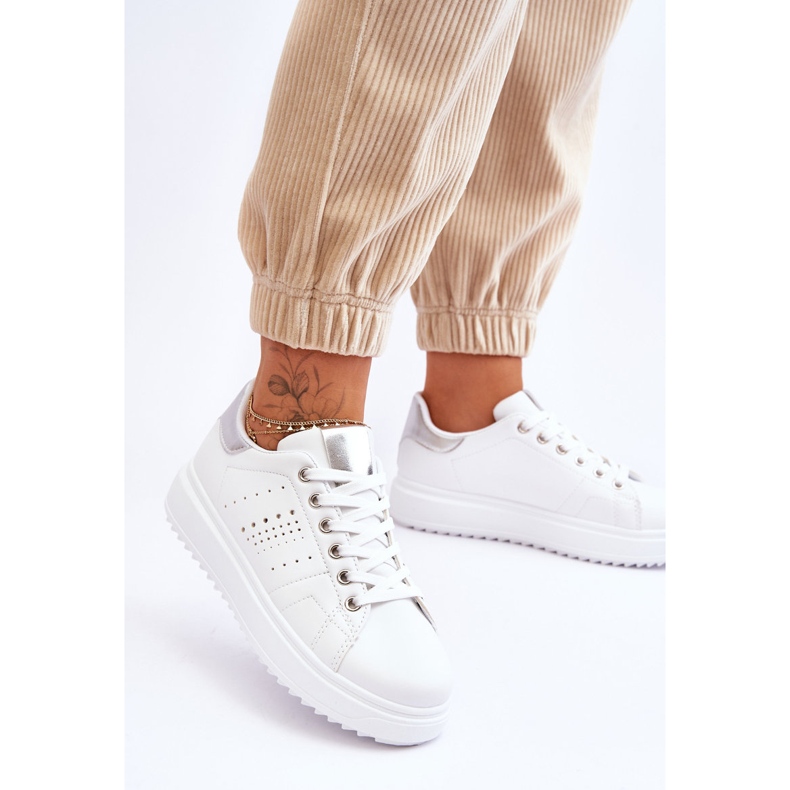 Damen-Sportschuhe Weiß und Silber Seien Sie der Erste! 2