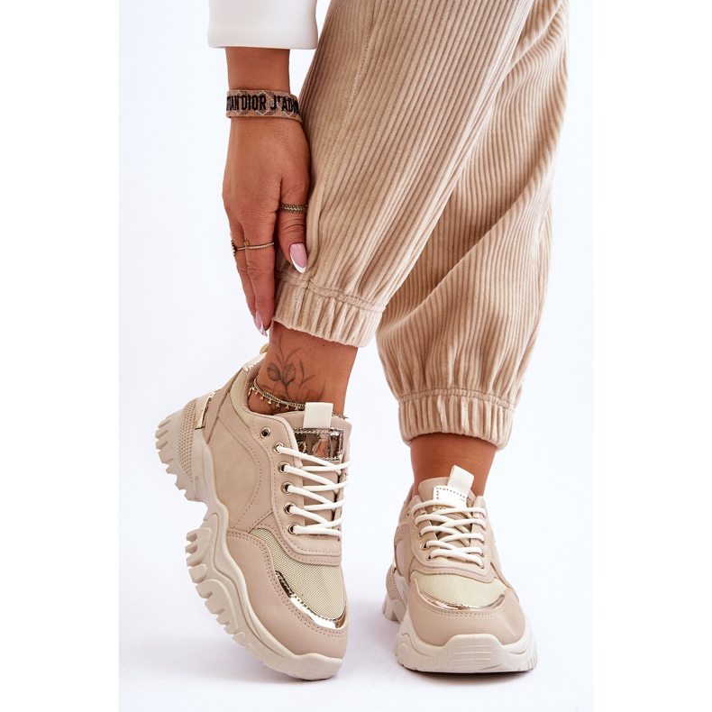 Klassische Plateau-Sneakers in Beige – Need It 1