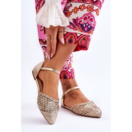 FM1 Elegante Damensandalen flach Gold Sheia golden 2