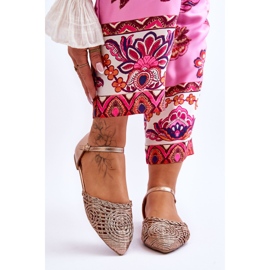 FM1 Elegante Damen-Sandalen, flach, Roségold, Sheia golden 1