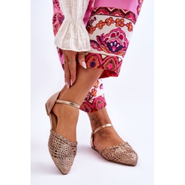 FM1 Elegante Damen-Sandalen, flach, Roségold, Sheia golden 2