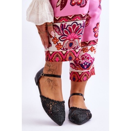 FM1 Elegante Damen-Sandalen flach in Schwarz aus Sheia 1