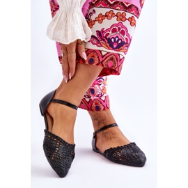 FM1 Elegante Damen-Sandalen flach in Schwarz aus Sheia 2