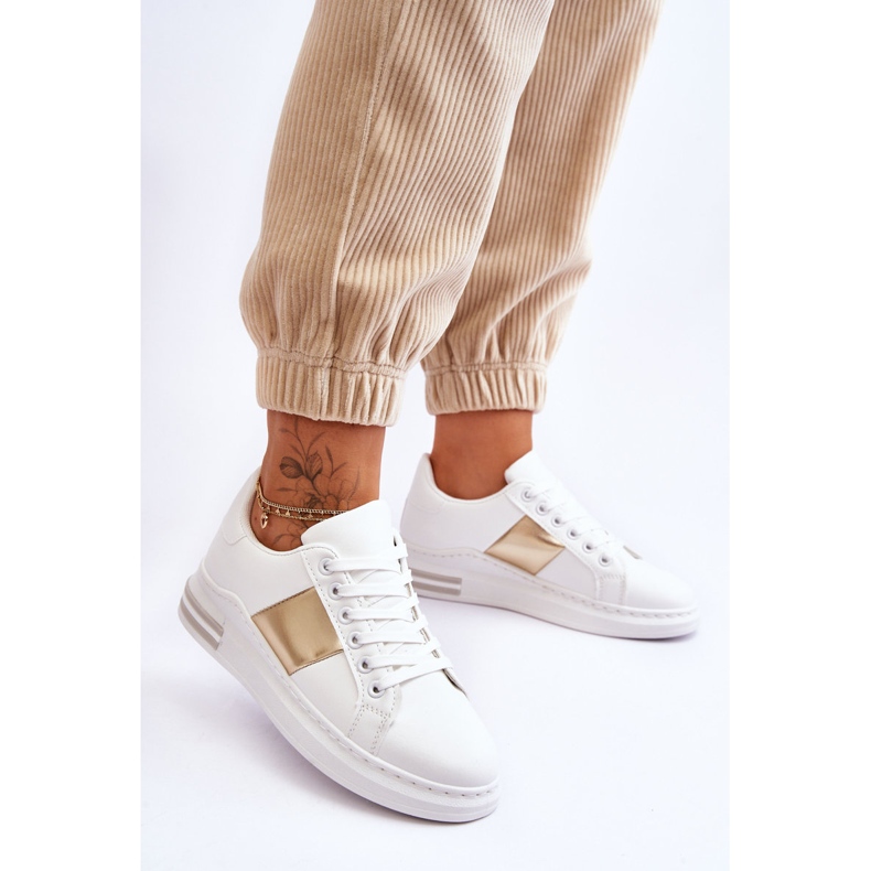 Klassische weiß-goldene Follow-Me-Sportschuhe 2