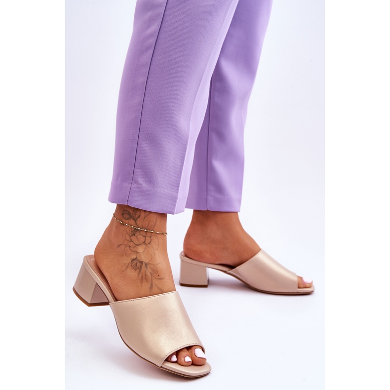 Elegante glatte Hausschuhe Sergio Leone KL317 Beige 2