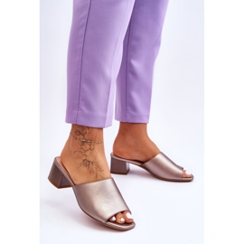 Elegante glatte Hausschuhe Sergio Leone KL317 Dunkelsilber braun 2