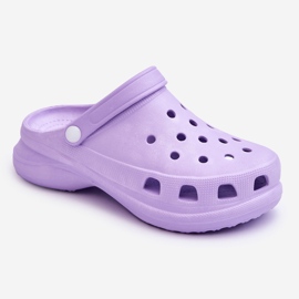 PG2 Crocs Foam Chunky Sole Hausschuhe Lila Katniss violett 1