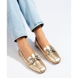 Goldene Damen-Slipper mit Shelovet-Verzierung 1