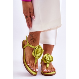 FS1 Damen-Flip-Flops mit Stoff Rose Carisma Limette grün 1