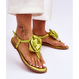 FS1 Damen-Flip-Flops mit Stoff Rose Carisma Limette grün 2