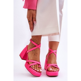 FS1 Modische Pink Secret Rose High Heels und Plateausandalen rosa 1