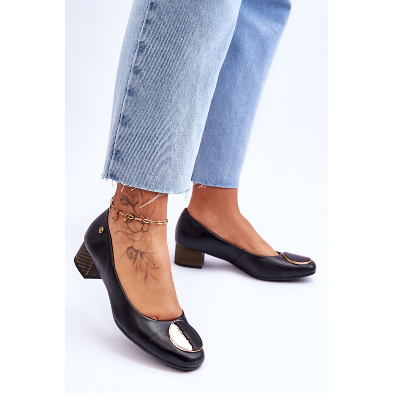 Lederpumps mit niedrigem Absatz Maciejka 05960-01 Schwarz 2