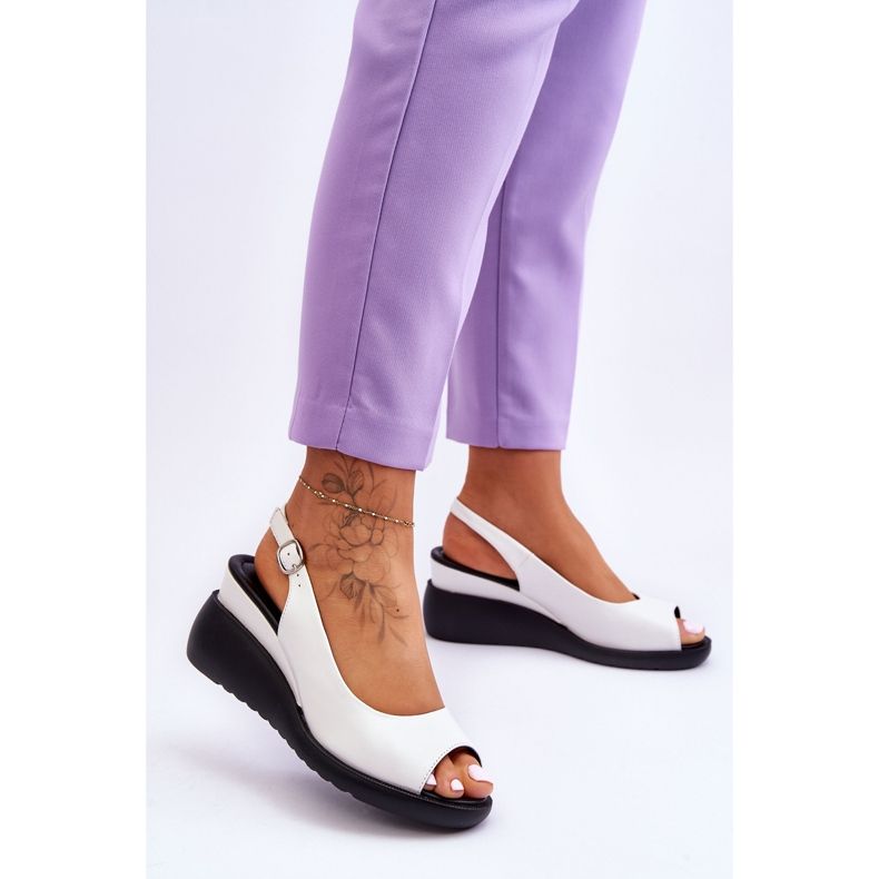 Damen-Keilsandalen Sergio Leone SK853 Weiß 2