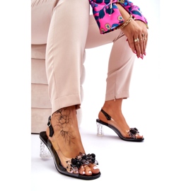 S.Barski Modische Sandalen mit schwarzen Terrance-Perlen 1