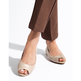 Offene Ballerinas für Damen in Beige und Gold von Shelovet 1