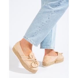 Wildleder-Espadrilles auf der Plattform mit Schleife Shelovet Beige 1