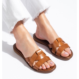 W. Potocki Braune Lederhausschuhe für Damen von Potocki 1