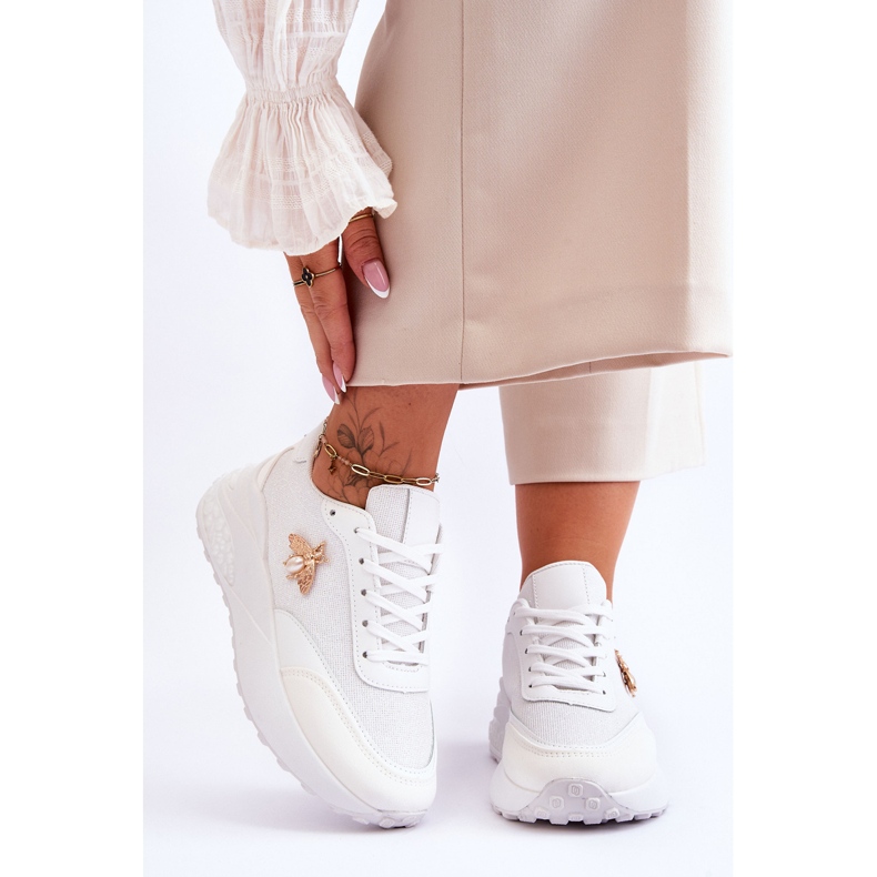 PS1 Glänzende Sportschuhe mit weißer Seneca-Dekoration 1