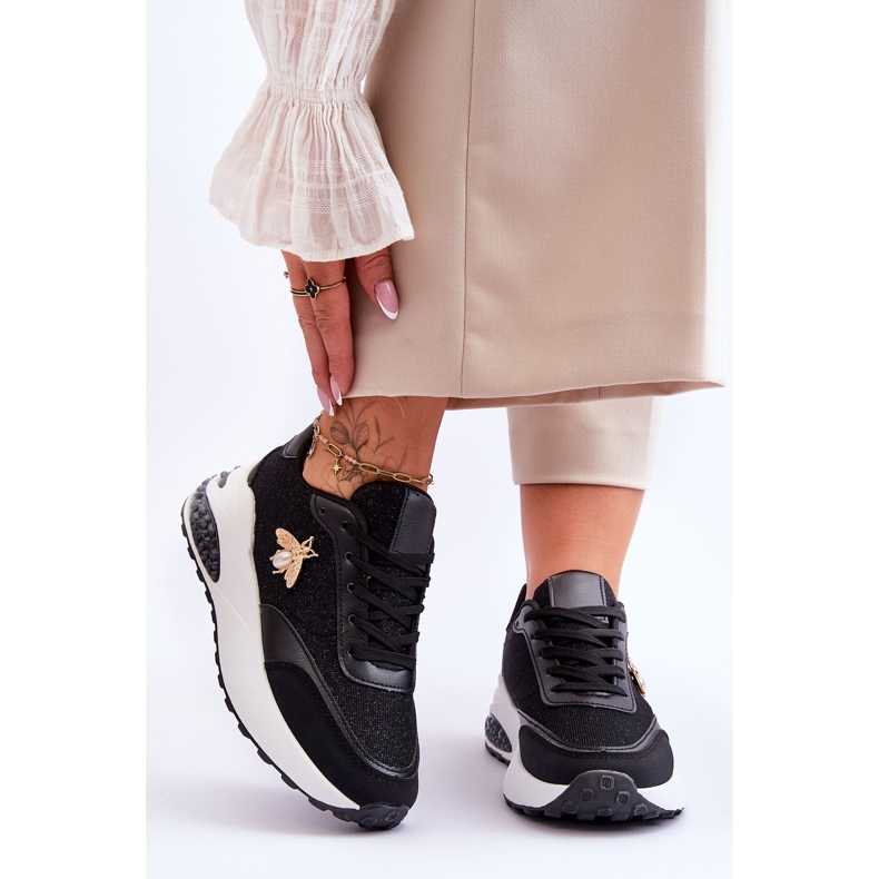 PS1 Glänzende Sportschuhe mit schwarzer Seneca-Dekoration 1