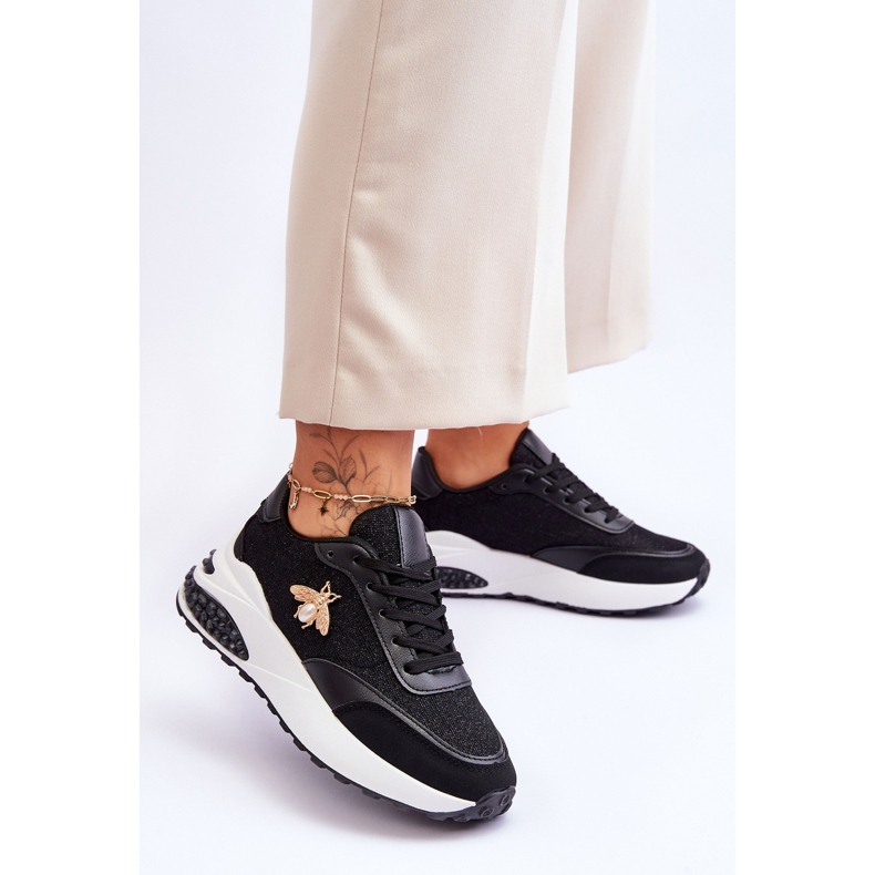 PS1 Glänzende Sportschuhe mit schwarzer Seneca-Dekoration 2