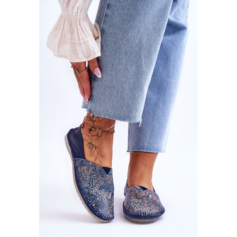 Damen-Ballerinas aus Leder Maciejka 01930-103 Marineblau 1