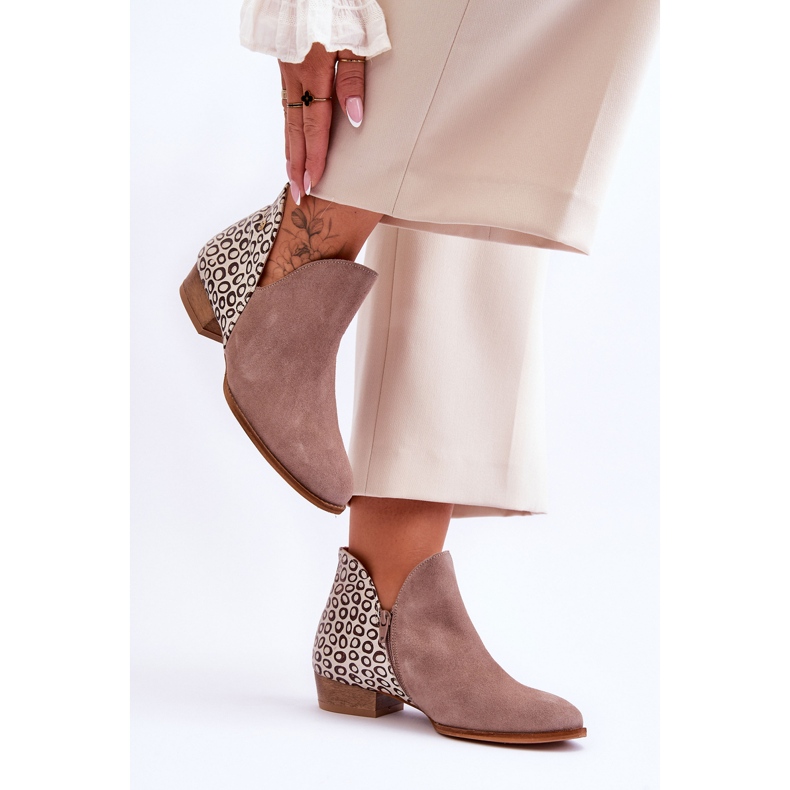 Maciejka Lederstiefel mit Flecken 04091-55 Dunkelbeige 2