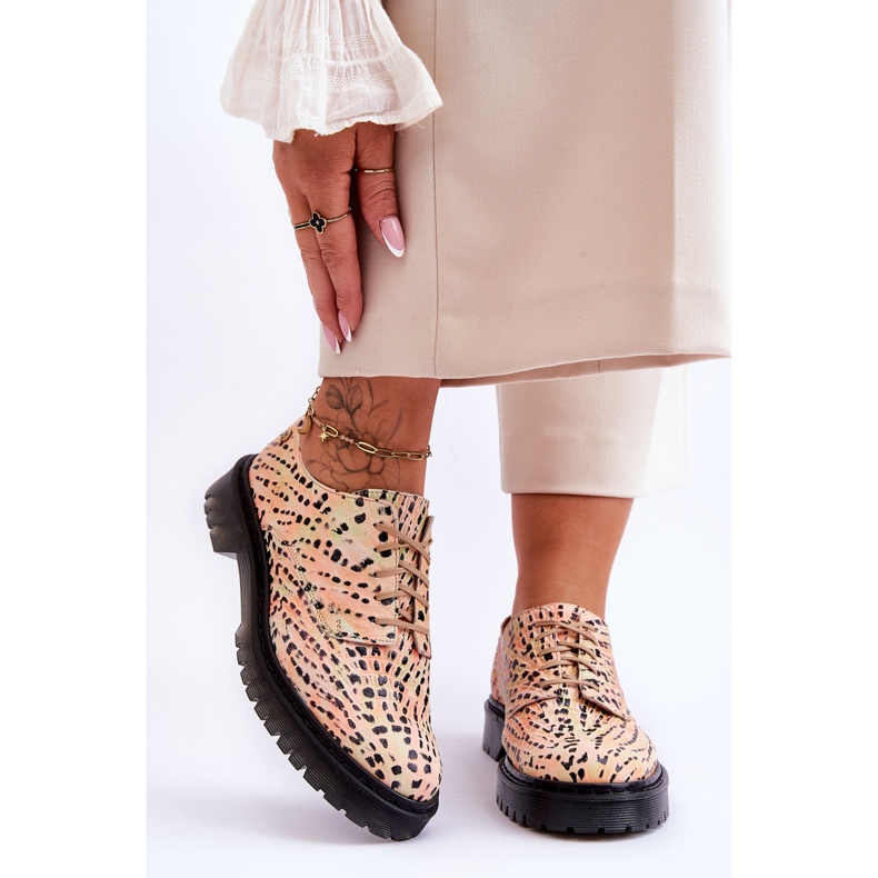 Damen Oxford-Lederschuhe Maciejka 04087-18 Orange-Schwarz 1