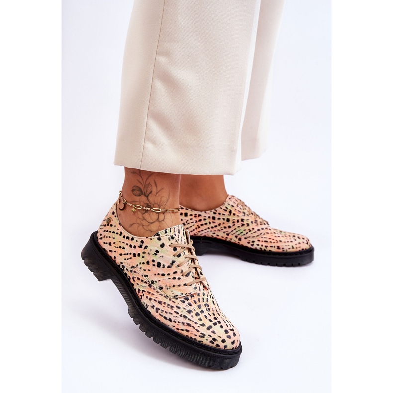 Damen Oxford-Lederschuhe Maciejka 04087-18 Orange-Schwarz 2