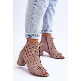 Wildlederstiefel mit durchbrochenem Muster Maciejka 05966-10 Dunkelbeige 2