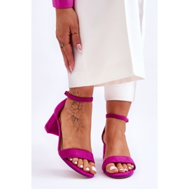 FB1 Lila Quincy Wildledersandalen mit niedrigem Absatz 1