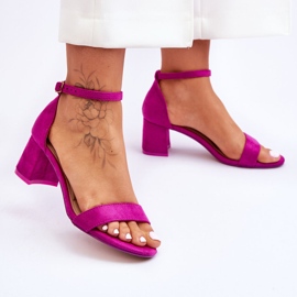FB1 Lila Quincy Wildledersandalen mit niedrigem Absatz 2
