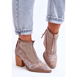 Lederstiefel mit Mesh Maciejka 05842-04 Beige 1