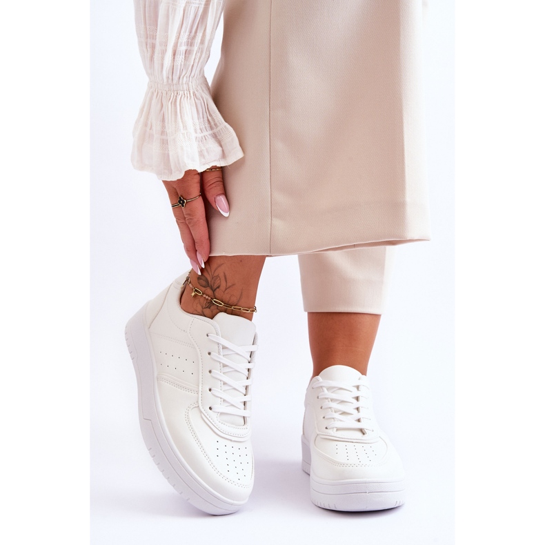 Klassische Plateau-Sportschuhe Weiß Feel It 1