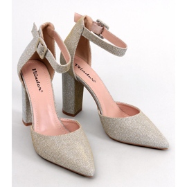 Midnight LT.GOLD schillernde Pumps mit Blockabsatz golden 1