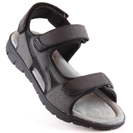 Schwarze Klettsandalen für Herren von American Club 1