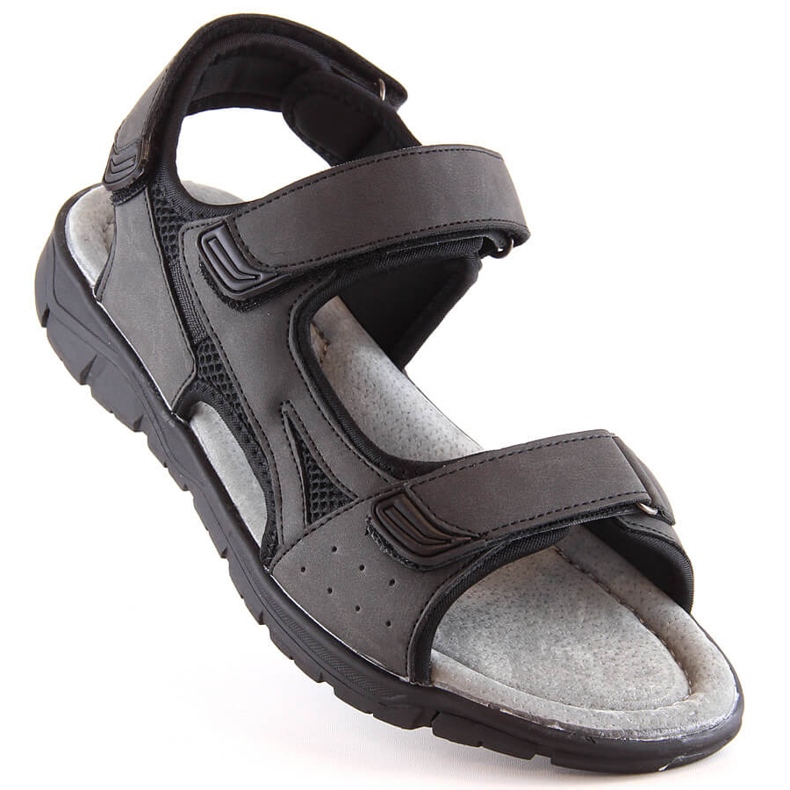 Schwarze Klettsandalen für Herren von American Club 1