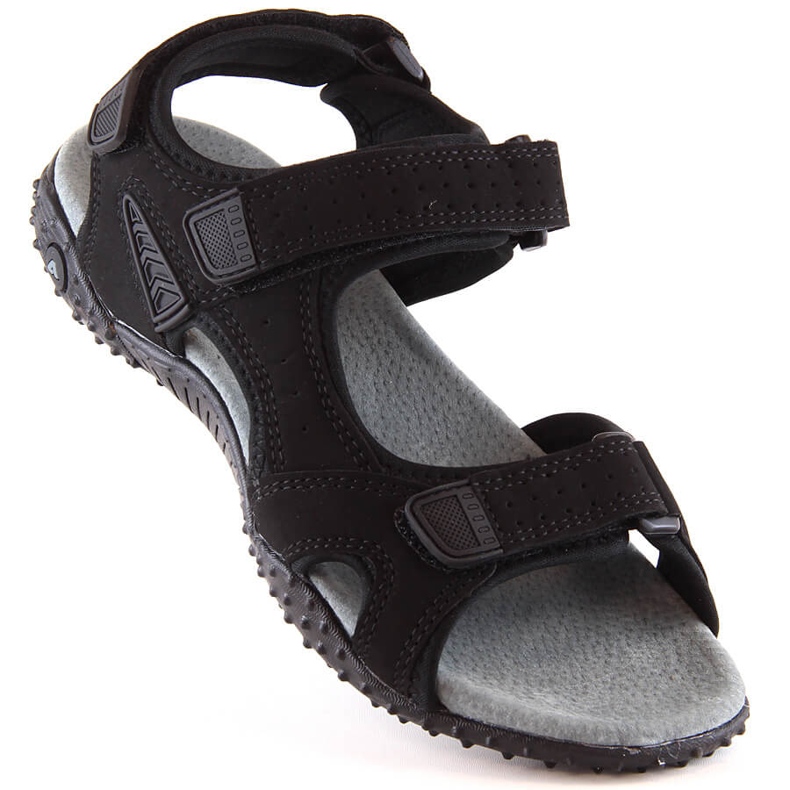 Schwarze Sportsandalen mit Klettverschluss von American Club 1