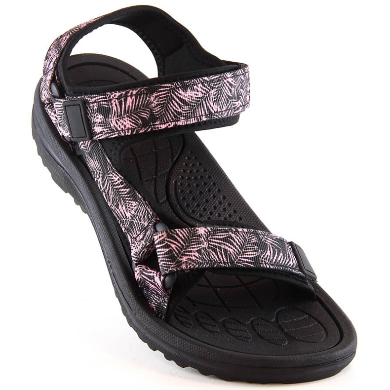News 5630 schwarze Damen-Sportsandalen mit Klettverschluss 1