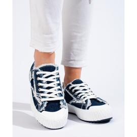 Marineblaue Plateau-Sneaker von Shelovet 1