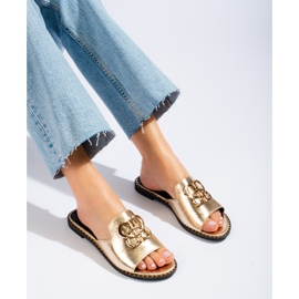 Goldverzierte Shelovet-Slider für Damen golden 1