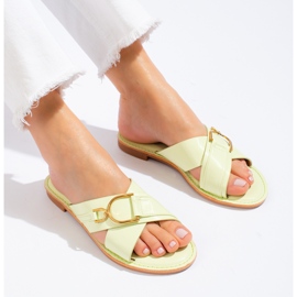 Grüne Shelovet-Hausschuhe für Damen 2